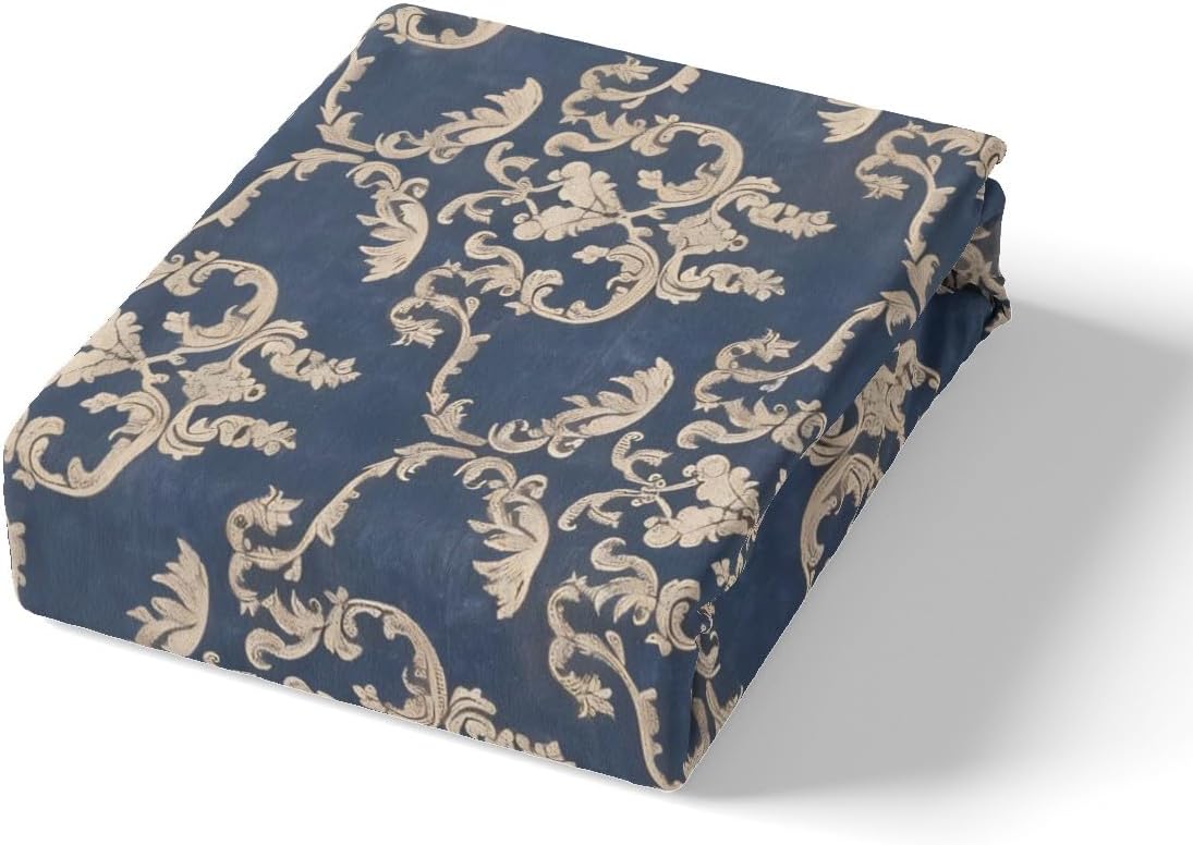 Feelyou Twin Size Damask Fitted Sheet Set