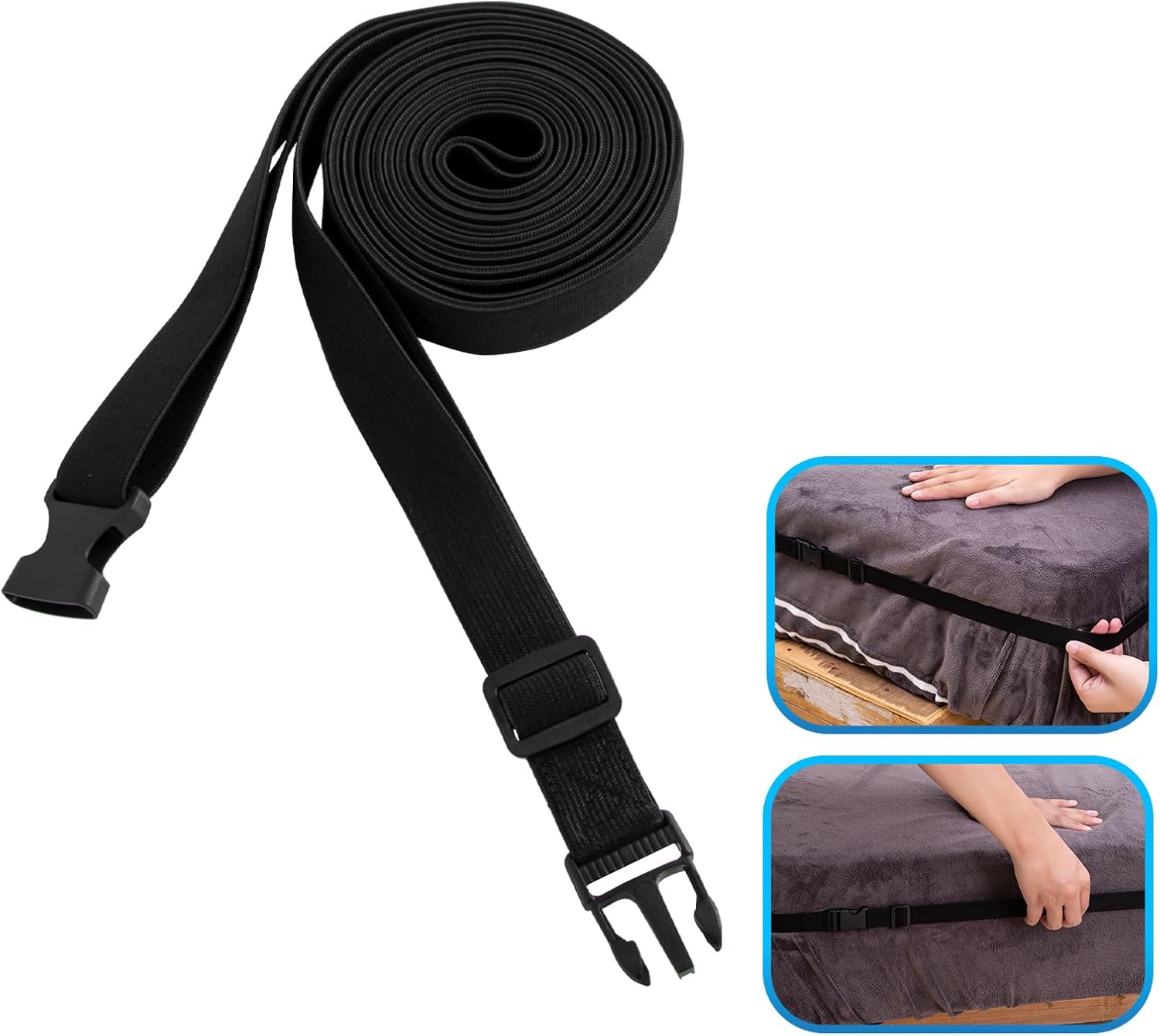 Adjustable Elastic Bed Sheet Straps for All Mattress Sizes