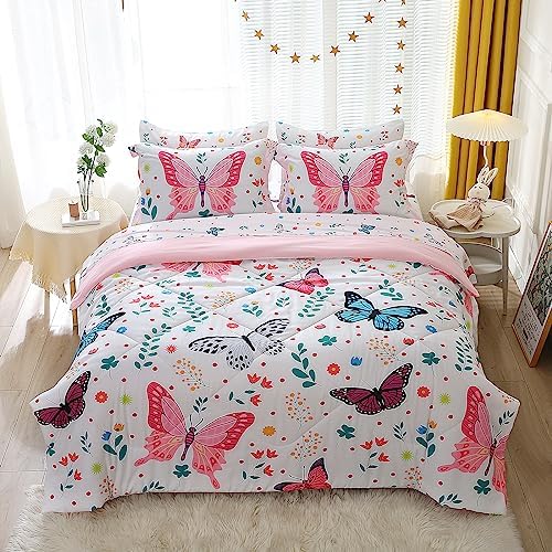 Butterfly Comforter Set Twin 7 Piece Kids Bedding