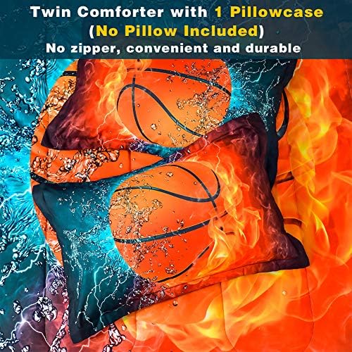 Andency 3D Basketball Comforter Set Twin 66x90 Inch