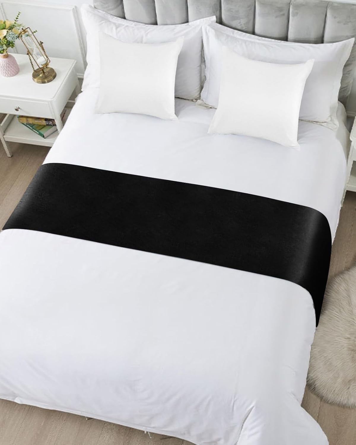 Sabolny Black Bed Runner Scarf King Size