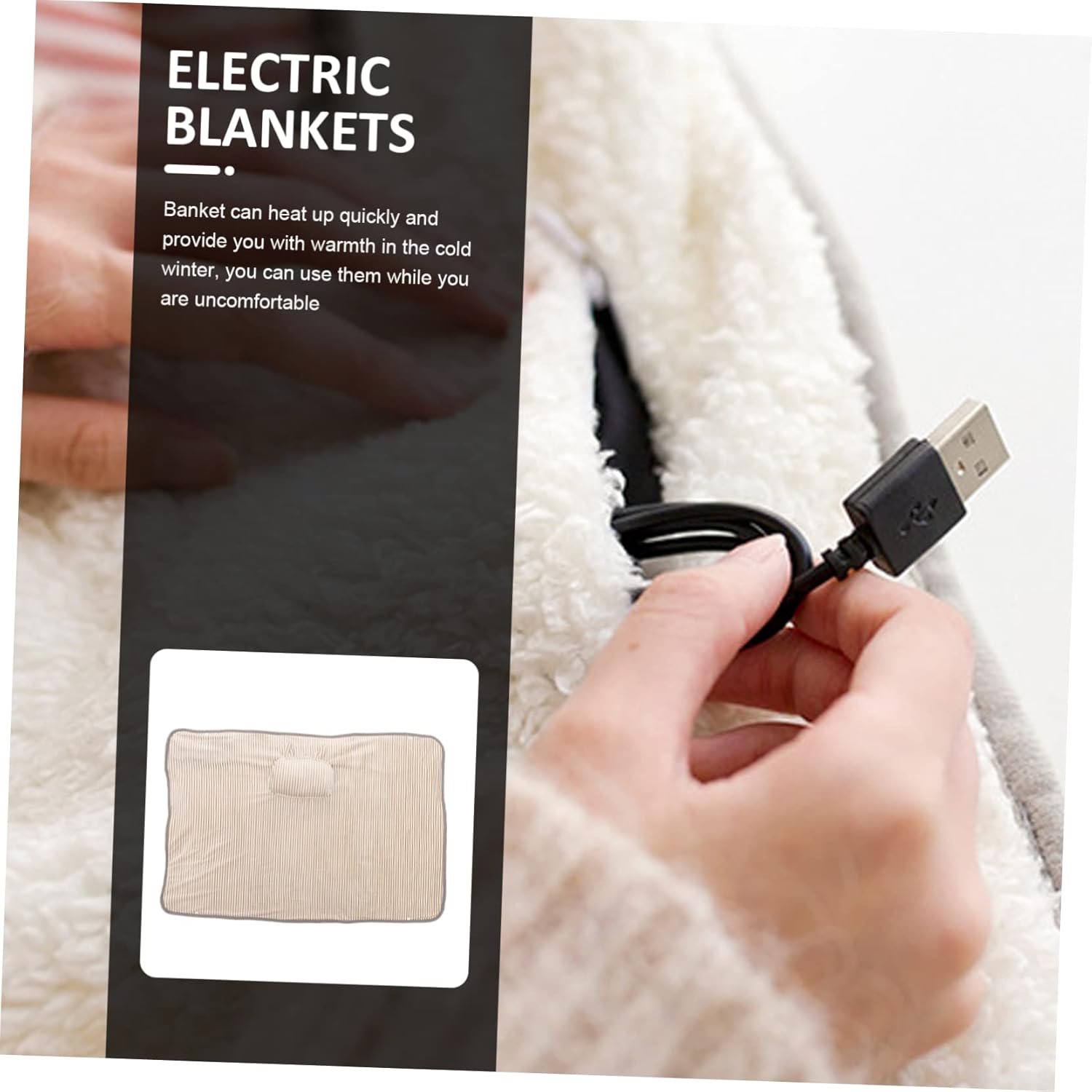 Portable Heating Blanket with Cartoon Design for Quick Warmth