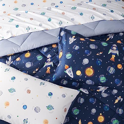 UMCHORD Kids Space Themed Bedding Set - Twin Size 5 Pieces