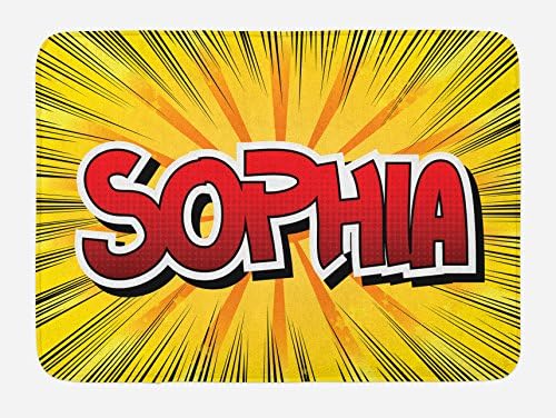Ambesonne Sophia Bath Mat - Retro Comic Plush Decor