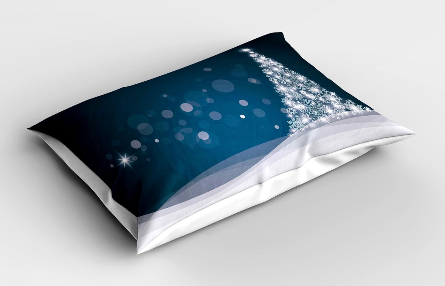 Ambesonne Christmas Pillow Sham Set of 2 Navy White
