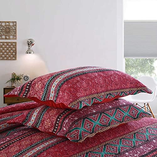 NEWLAKE Reversible Patchwork Quilt Set Queen Size
