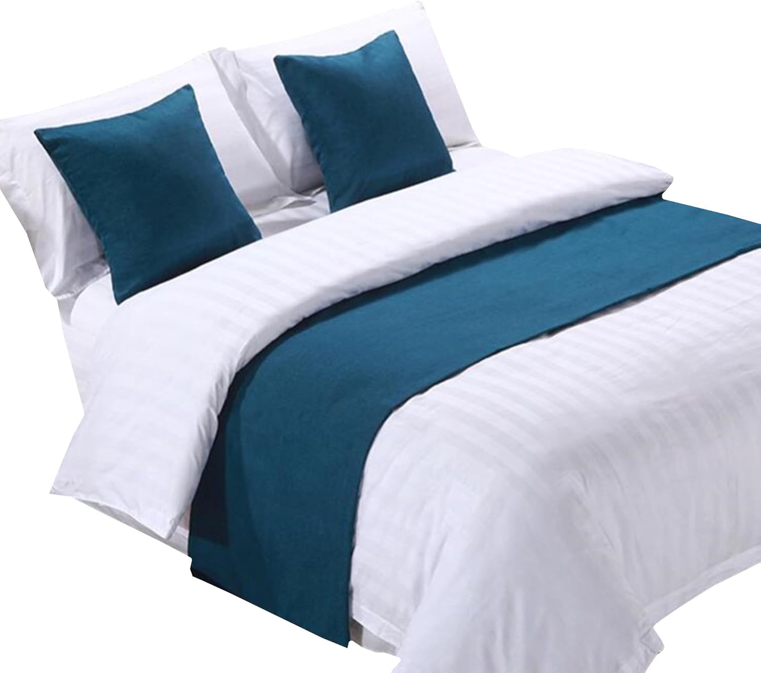WBYCOTBED Teal Bed Runner 3 Pcs Set Luxury Decor