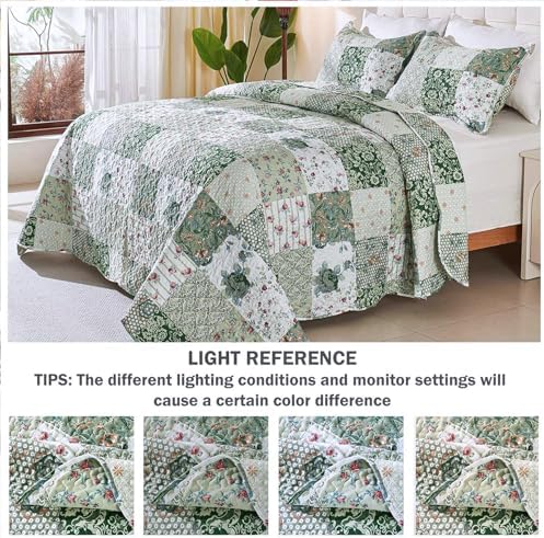Cmfshape Patchwork Quilt Set King Size Green