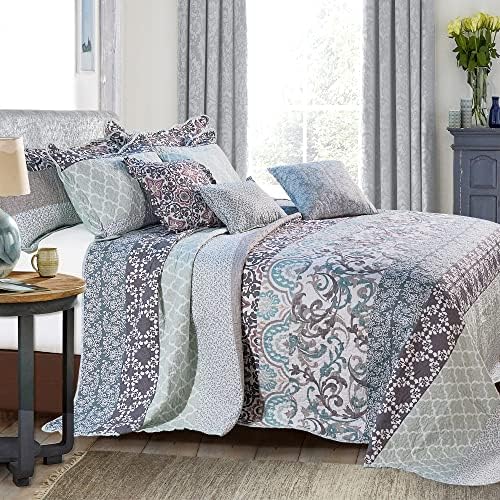 Home Soft Things 9 Piece Striped Bedspread Set