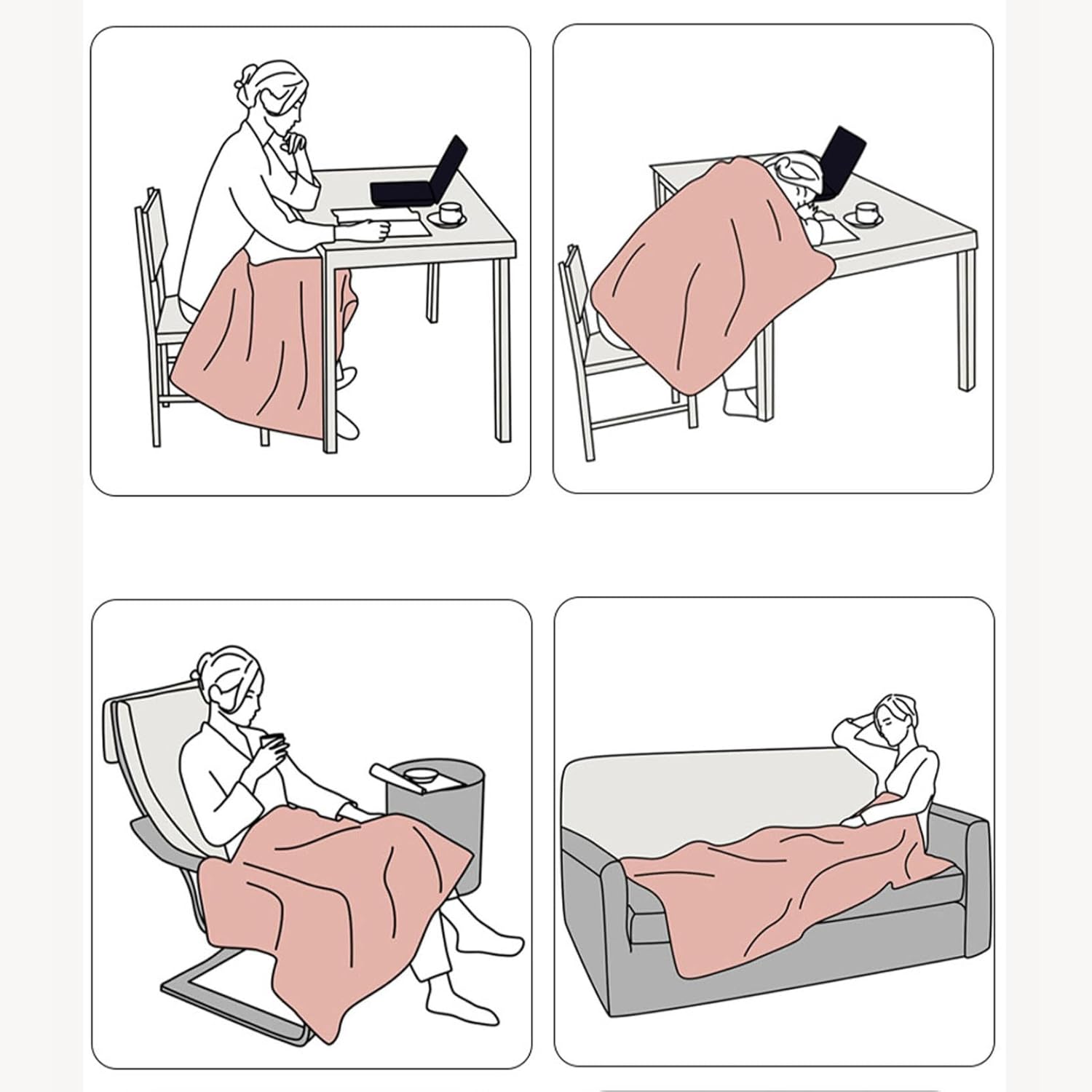 kakina CMSX Heated Throw Blanket with USB Charging