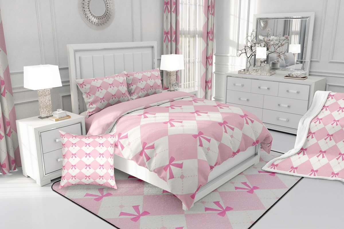 Feelyou Bowknot Girlish Bedding Set for Kids Twin Size