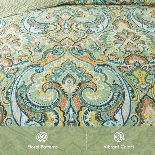 Etwel Queen Quilt Set Lightweight Cotton Bedspread with Reversible Design