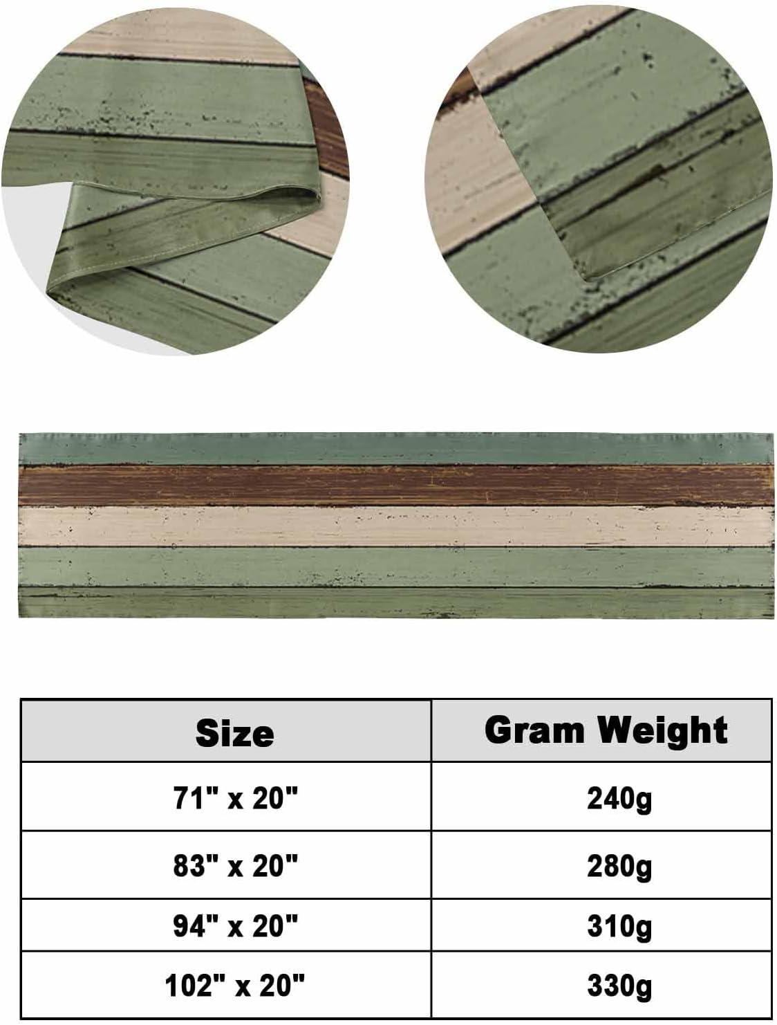 Litter Star Twin Bed Runner Ombre Brown Green