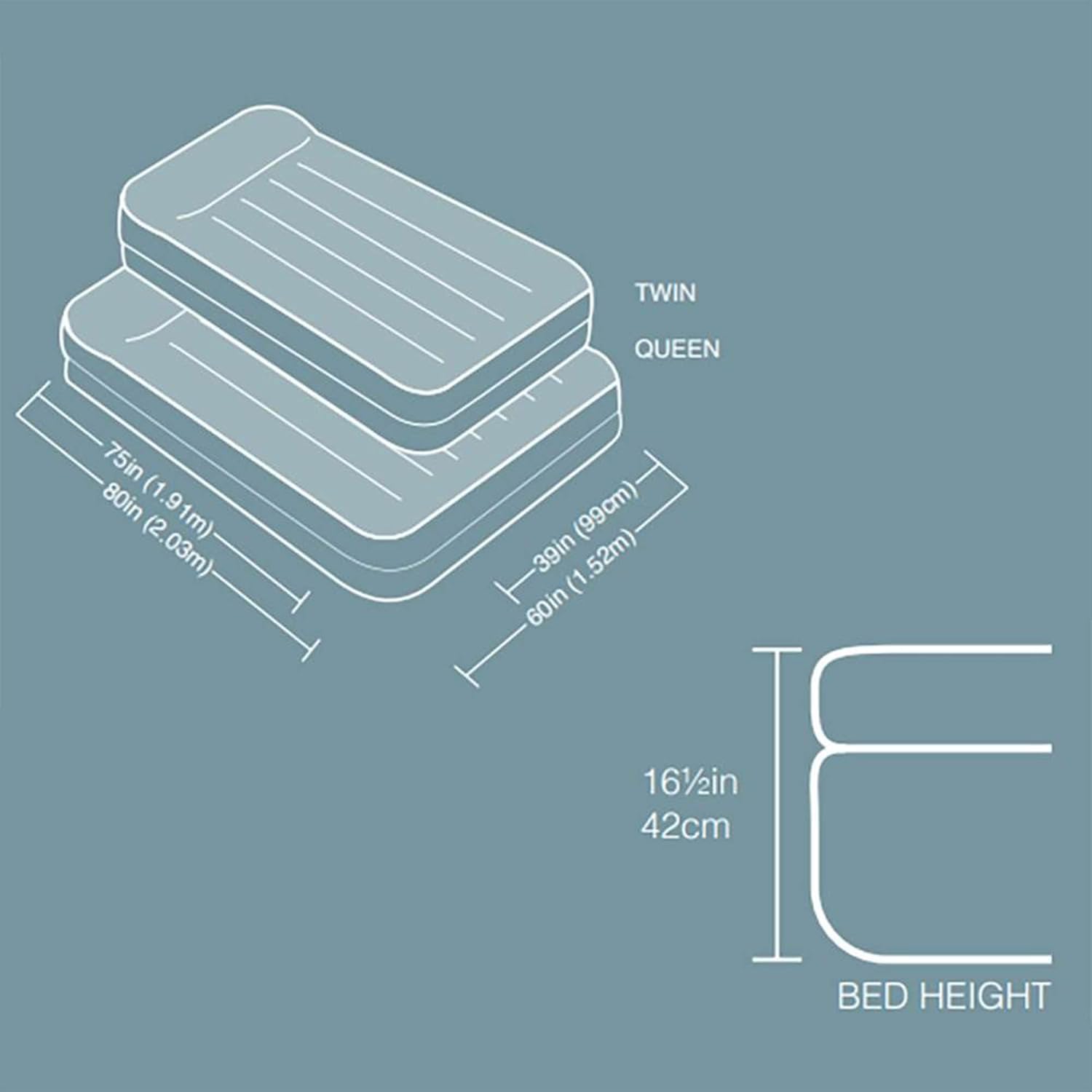 Intex Dura-Beam Raised Airbed with Pillow and Pump