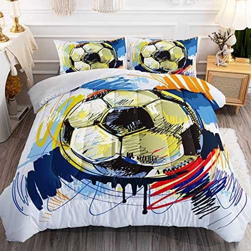 BSNTHO Football Comforter Set for Boys Kids Teens