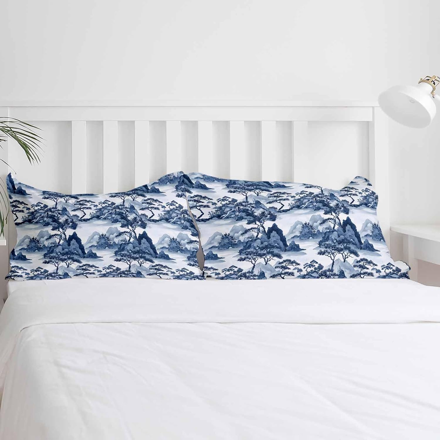Boanket 3-Piece Queen Duvet Cover Set with Zipper Retro Garden Landscape