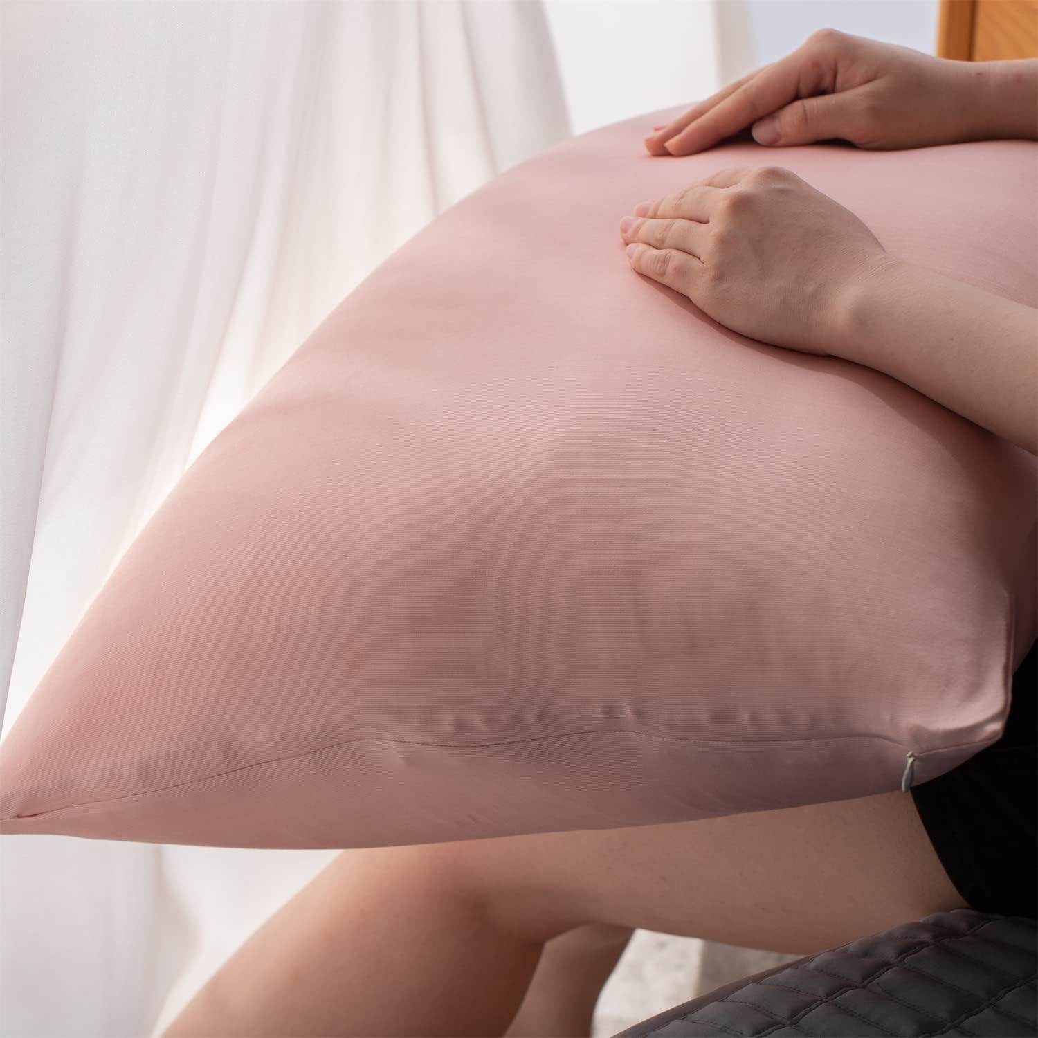 KASENTEX Zipper Cooling Pillowcase Set of 2 - Rose Pink