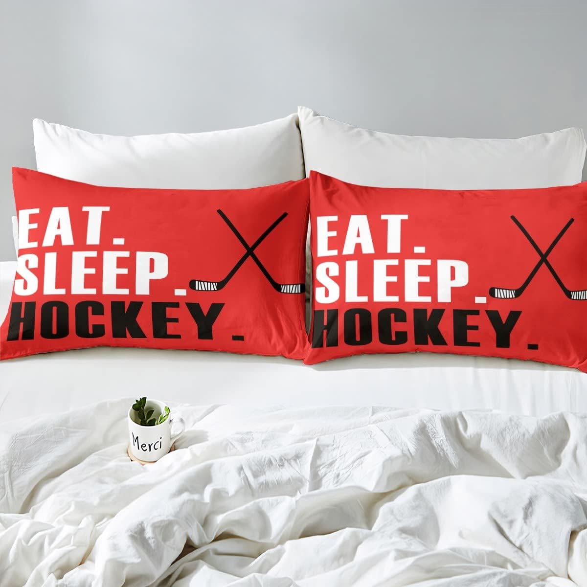 Feelyou Ice Hockey Duvet Cover Set 3Pcs 1