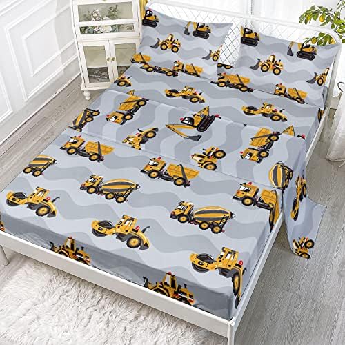 Datura Home Kids Truck Grey Sheet Set 4PCS