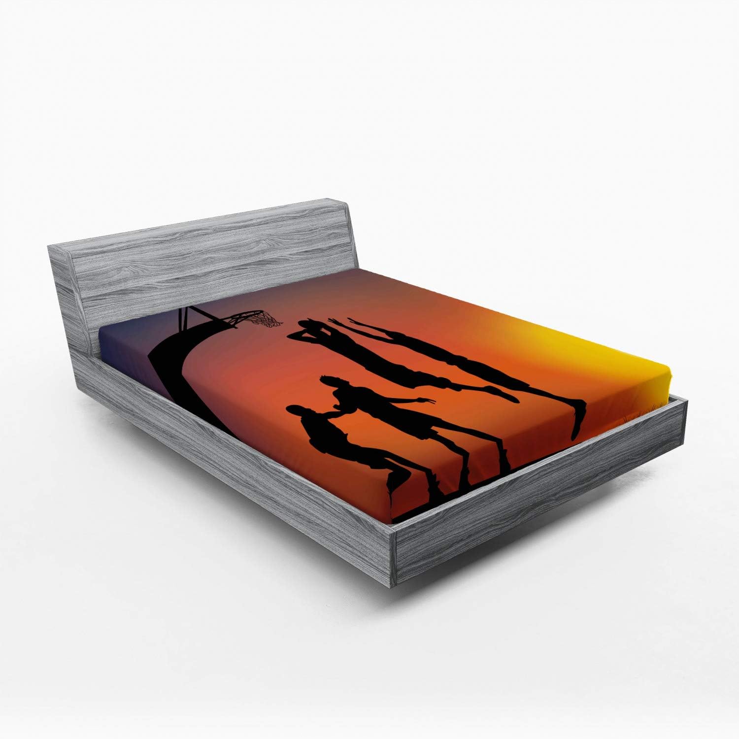 Ambesonne California King Sheet with Sunset Horizon Sky Print