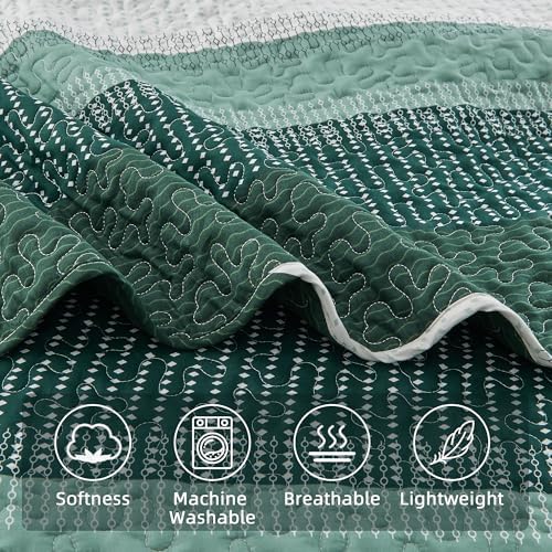 Andency Emerald Green Quilt Set 3-Piece Queen Size
