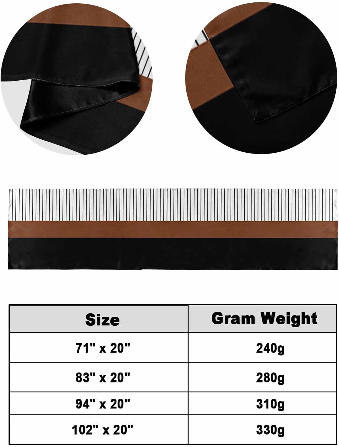 Homechoid Black Brown Bed Runner for Cal King Size Bed