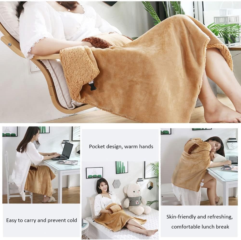 USB Heated Blanket with Pocket 80x60cm Purple