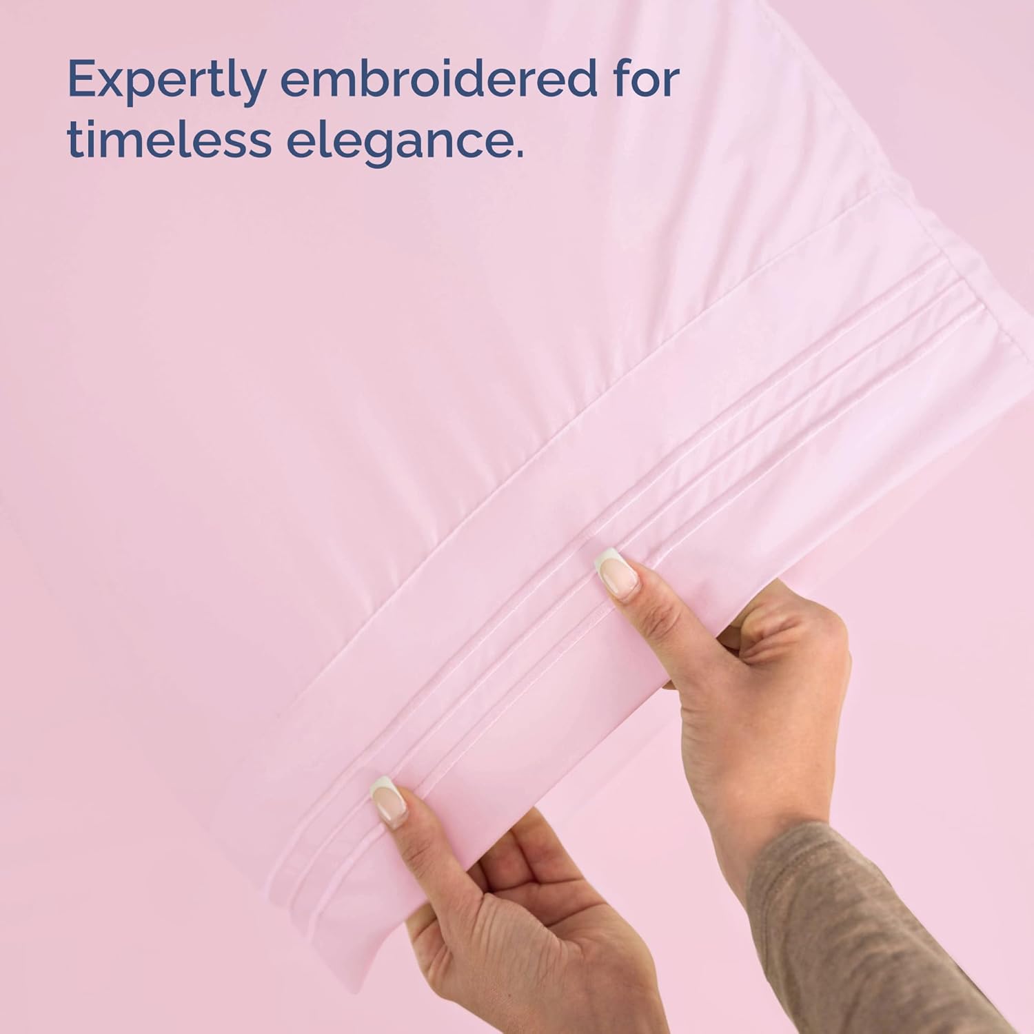Wrap Around Dust Ruffle Bed Skirt 2 Pillowcases Bundle - Light Pink