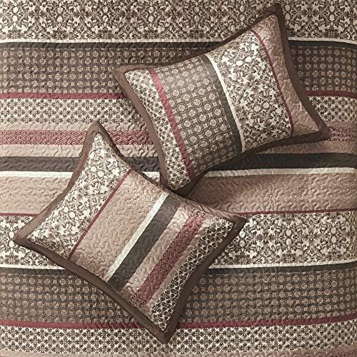 Madison Park Princeton Reversible Bedspread Set Red 5 Piece King