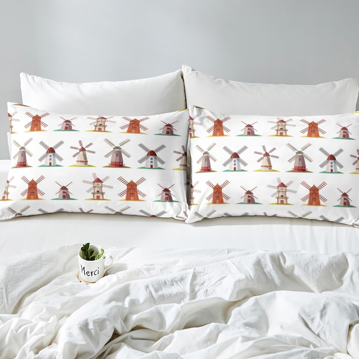 Erosebridal Wooden Windmill Bed Set for Kids Twin