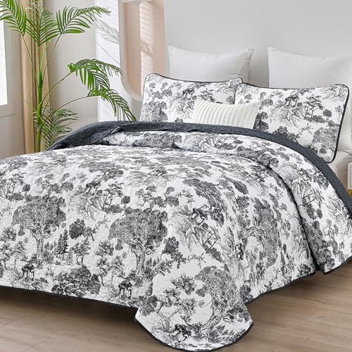 WONGS BEDDING Botanical Reversible Quilt Set King Size