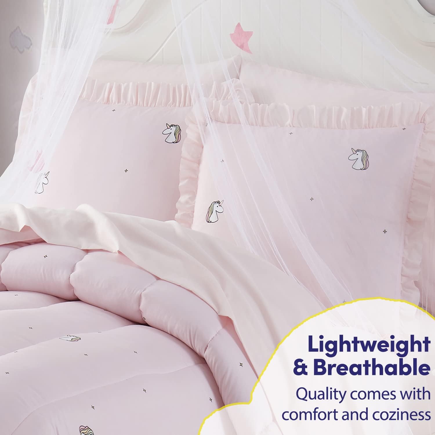 Sweet Home Collection Kids Bedding Set Rainbow Unicorn 1