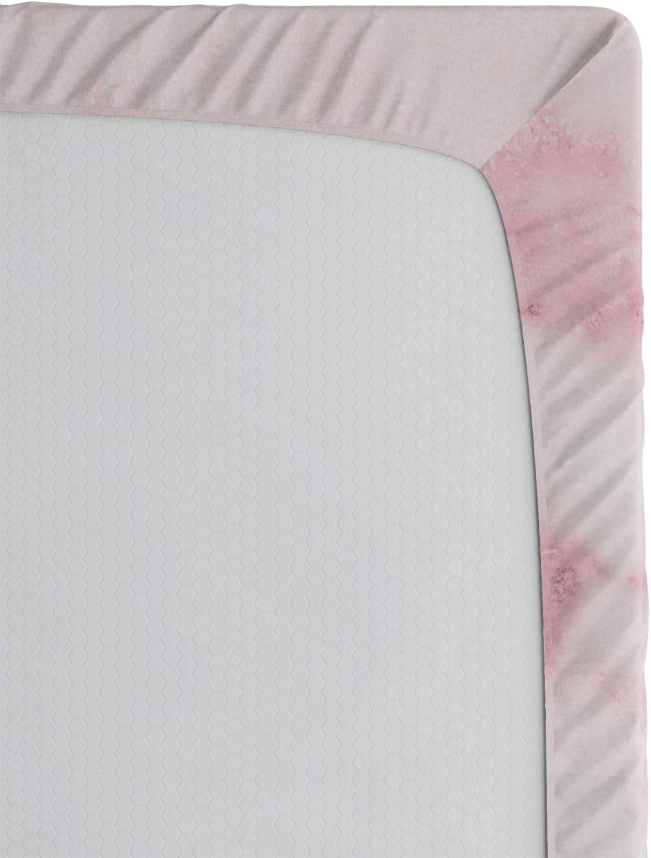 Ambesonne Marble Print Fitted Sheet Pale Pink California King 1
