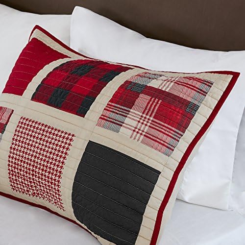 Woolrich Huntington Plaid Red Reversible Quilt Set 3 Piece 1