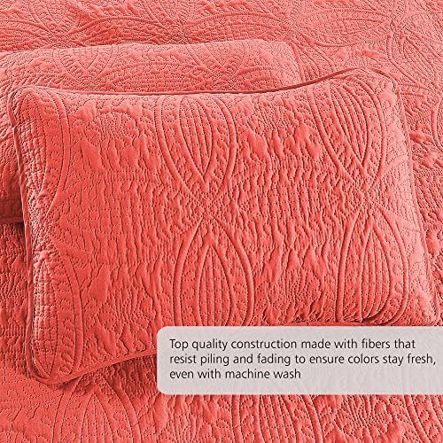 Pure Bedding Reversible Quilt Set King Size with Geometric Pattern