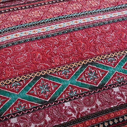 NEWLAKE Reversible Patchwork Quilt Set Queen Size