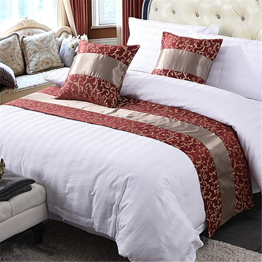 Twelve Red Floral Bed Runner Scarf