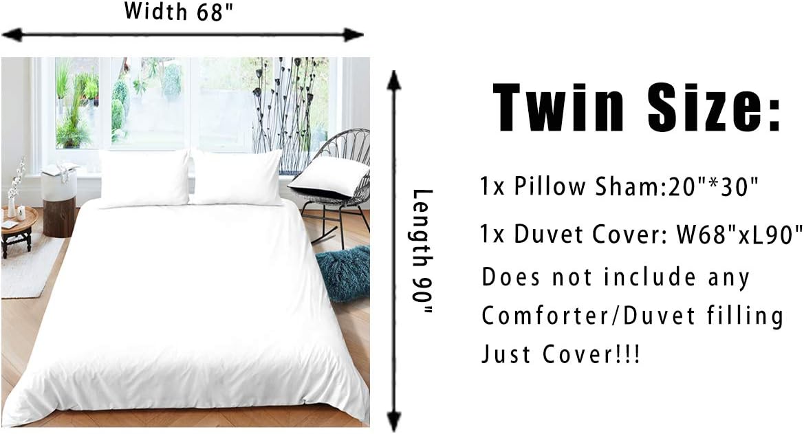 Feelyou Hexagonal Duvet Cover Set Neon Green Black 2Pcs Twin Size