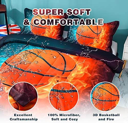 Andency 3D Basketball Comforter Set Twin 66x90 Inch