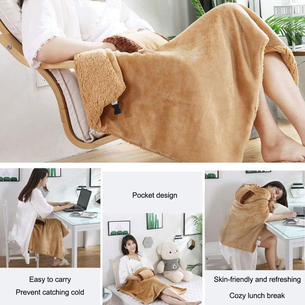 Firlar Heated Shawl USB Flannel Throw Blanket