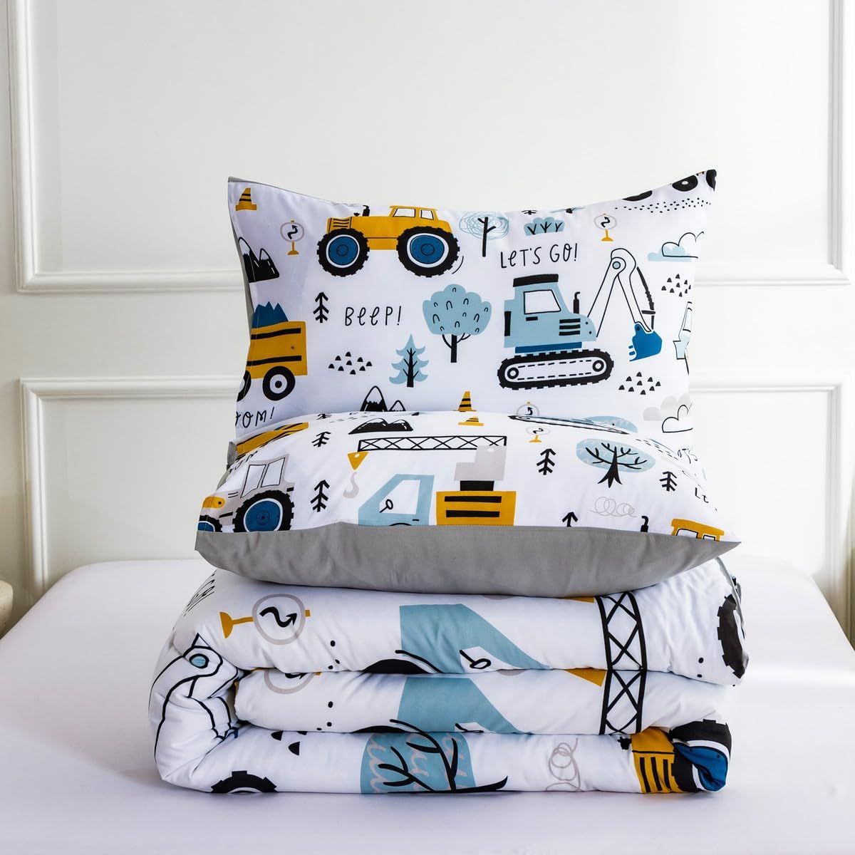 NTBED Twin Construction Truck Comforter Set for Boys