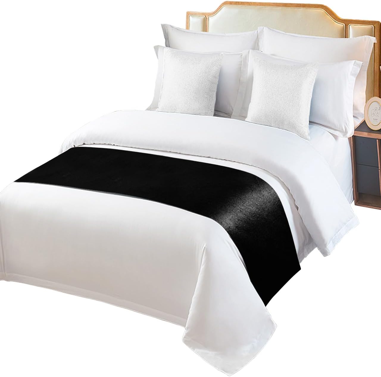 Sabolny Black Bed Runner Scarf King Size