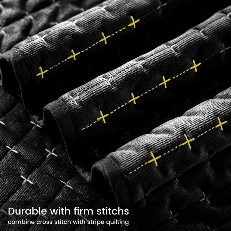 Rosecret Black Velvet Queen Quilt Bedding Set