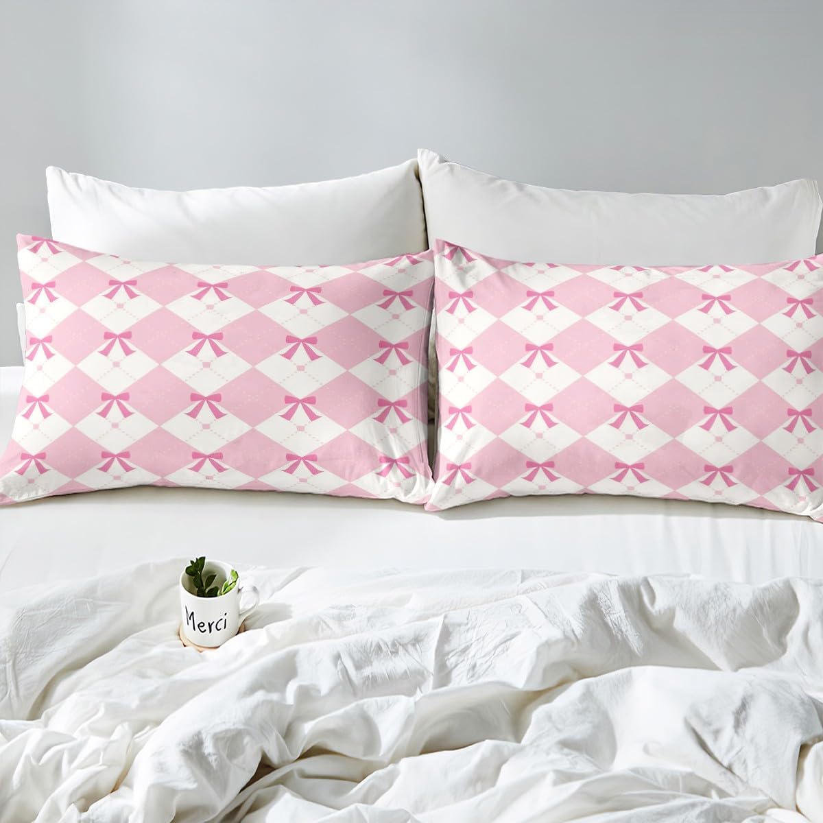Feelyou Bowknot Girlish Bedding Set for Kids Twin Size