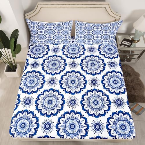 Jejeloiu Paisley Bedding Set Twin Size Damask Pattern 1