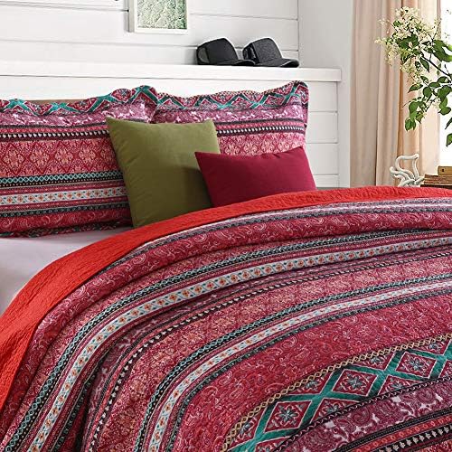 NEWLAKE Reversible Patchwork Quilt Set Queen Size