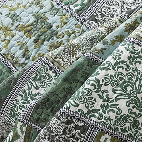 NEWLAKE Reversible Patchwork Quilt Set Queen Size 1