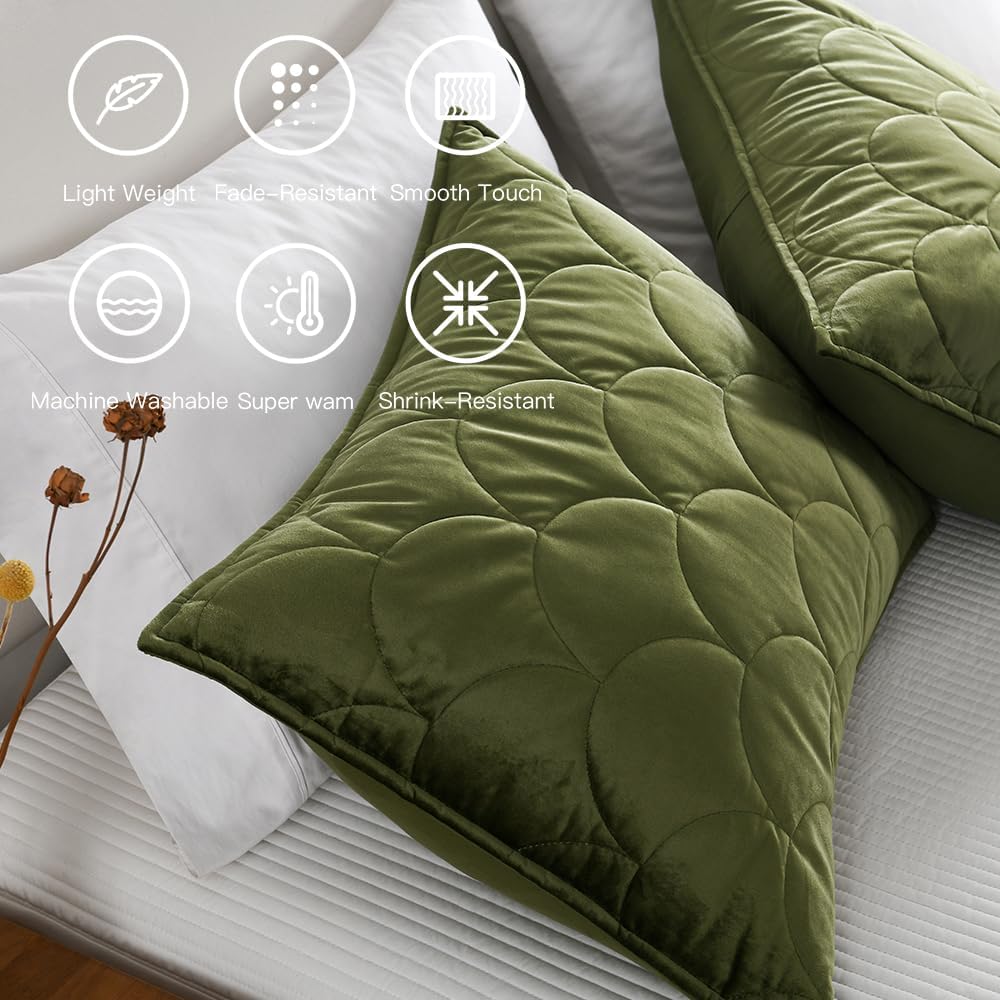 HORIMOTE HOME Velvet Quilt Set Queen Size