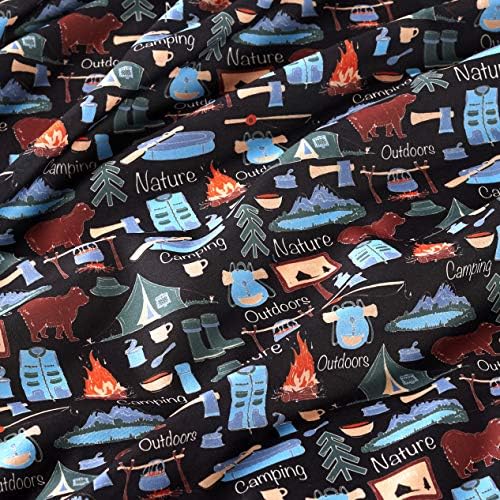 The Lakeside Collection 4-Piece Sheet Set with Retro Camping Print - Full