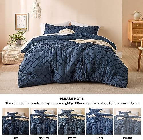 Bedsure California King Comforter Set - Navy Blue 1